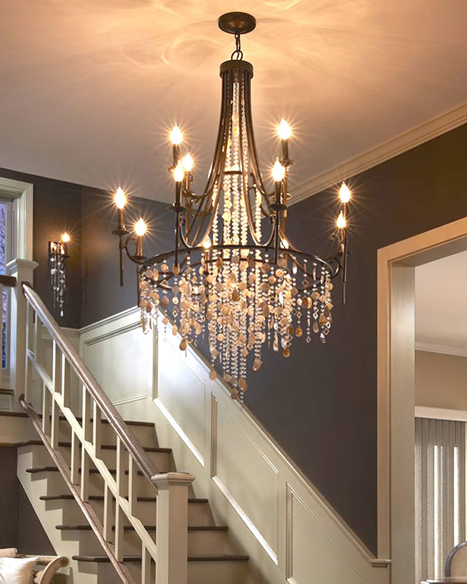 Errina Postmodern Luxury Shell Crystal Chandelier - Blowlighting