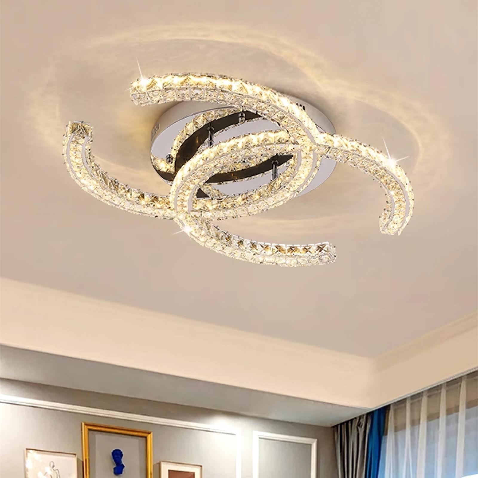 Kristy Crystal Ceiling Light Double C - Neutralighting