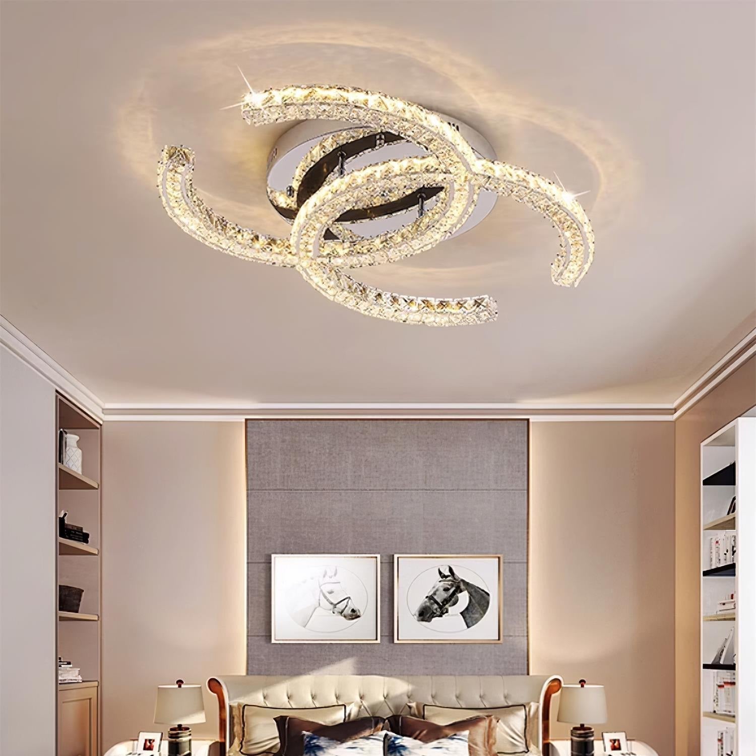Kristy Crystal Ceiling Light Double C - Neutralighting