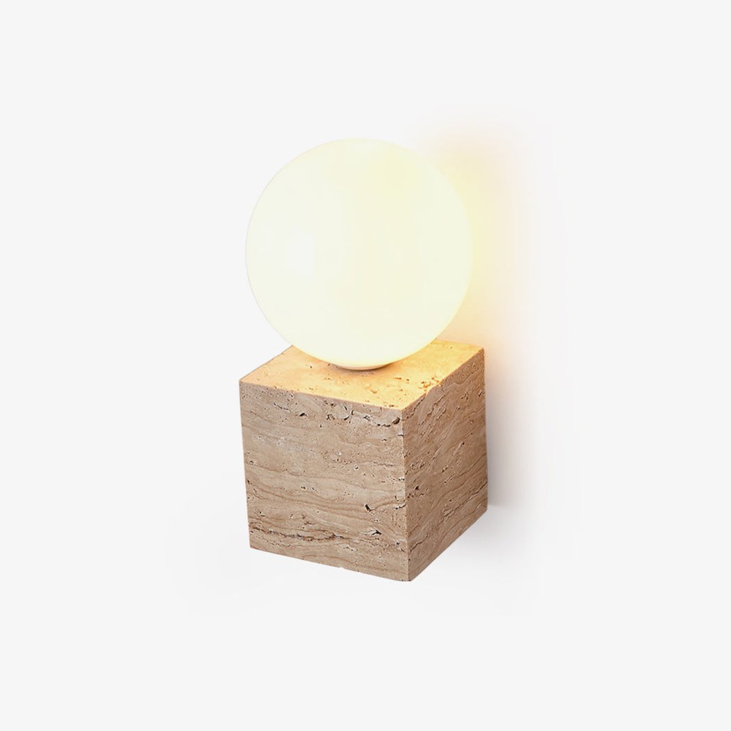 Eurlaean Cube-Base Travertine Wall Light - Neutralighting