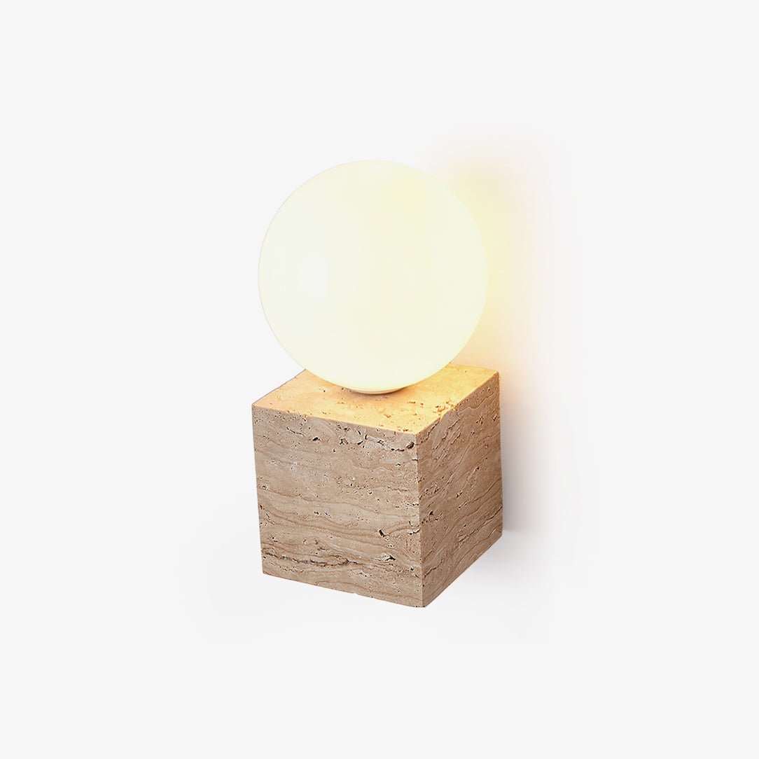 Eurlaean Cube-Base Travertine Wall Light - Neutralighting