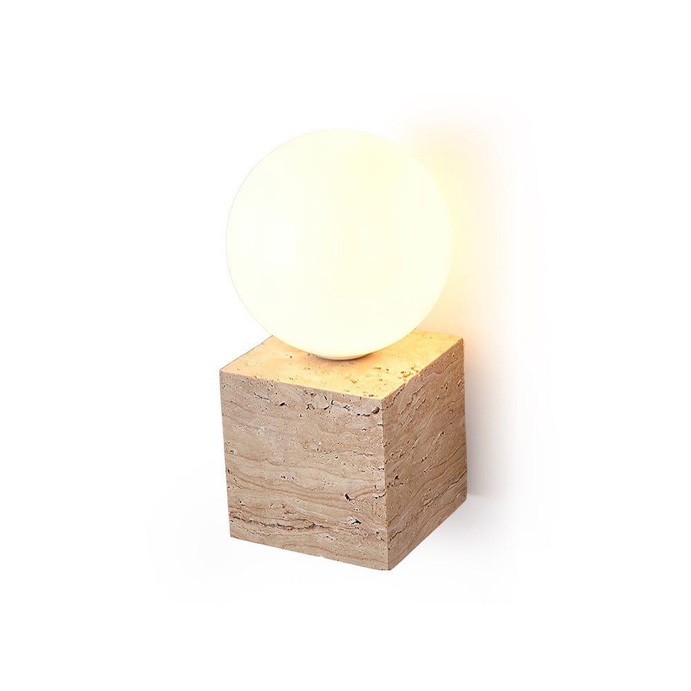 Eurlaean Cube-Base Travertine Wall Light - Neutralighting