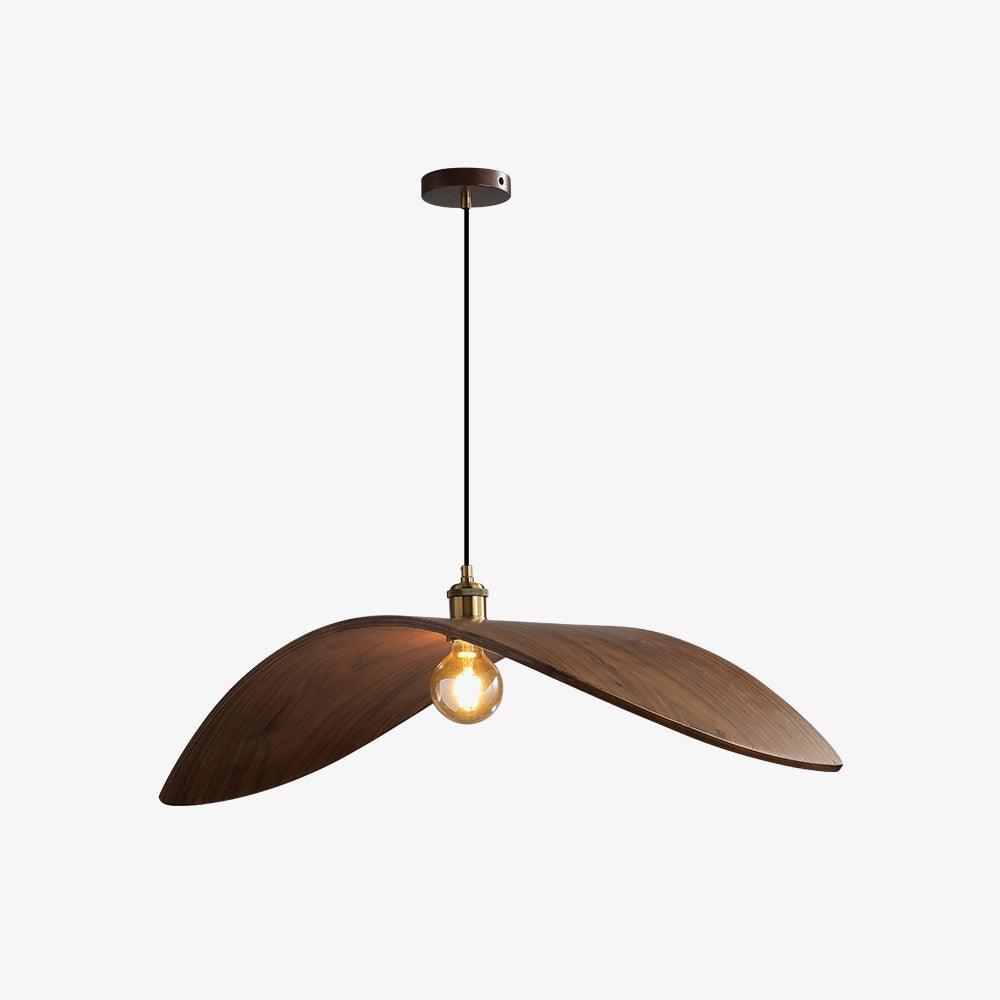 Muto Curved Art Pendant Light, Metal & Wood - Neutralighting