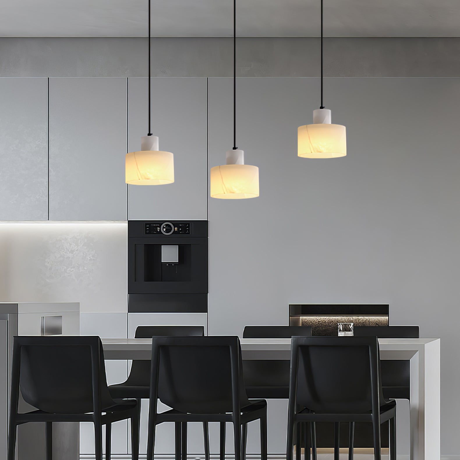 Alabaster Pendant Lgiht Dual Cylindrical - Neutralighting