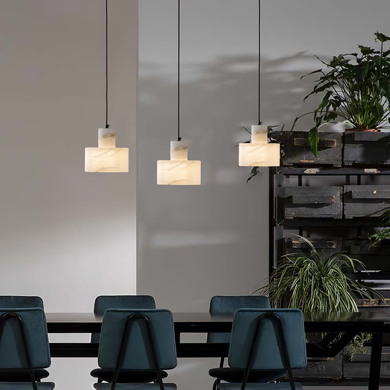 Alabaster Pendant Lgiht Dual Cylindrical - Neutralighting