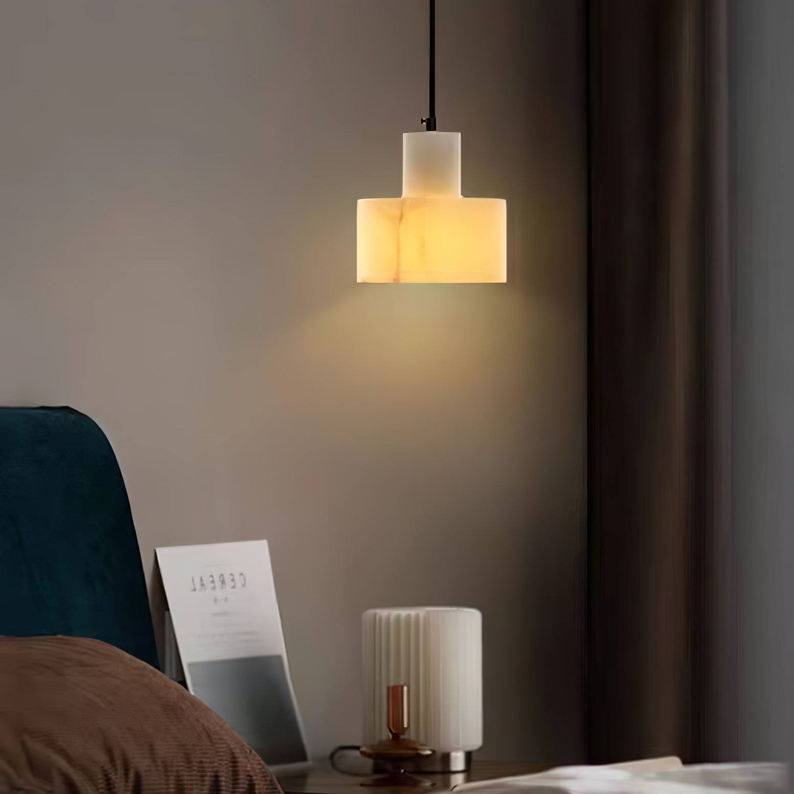 Alabaster Pendant Lgiht Dual Cylindrical - Neutralighting