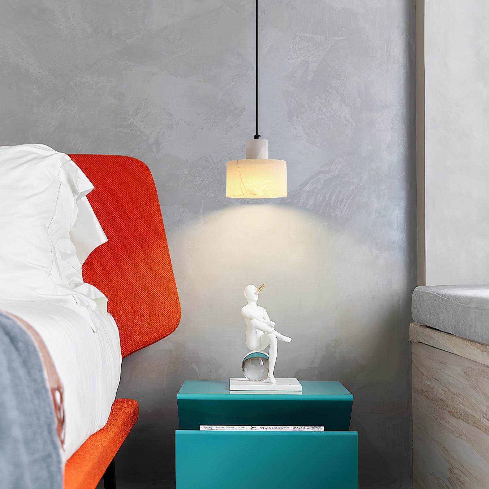 Alabaster Pendant Lgiht Dual Cylindrical - Neutralighting