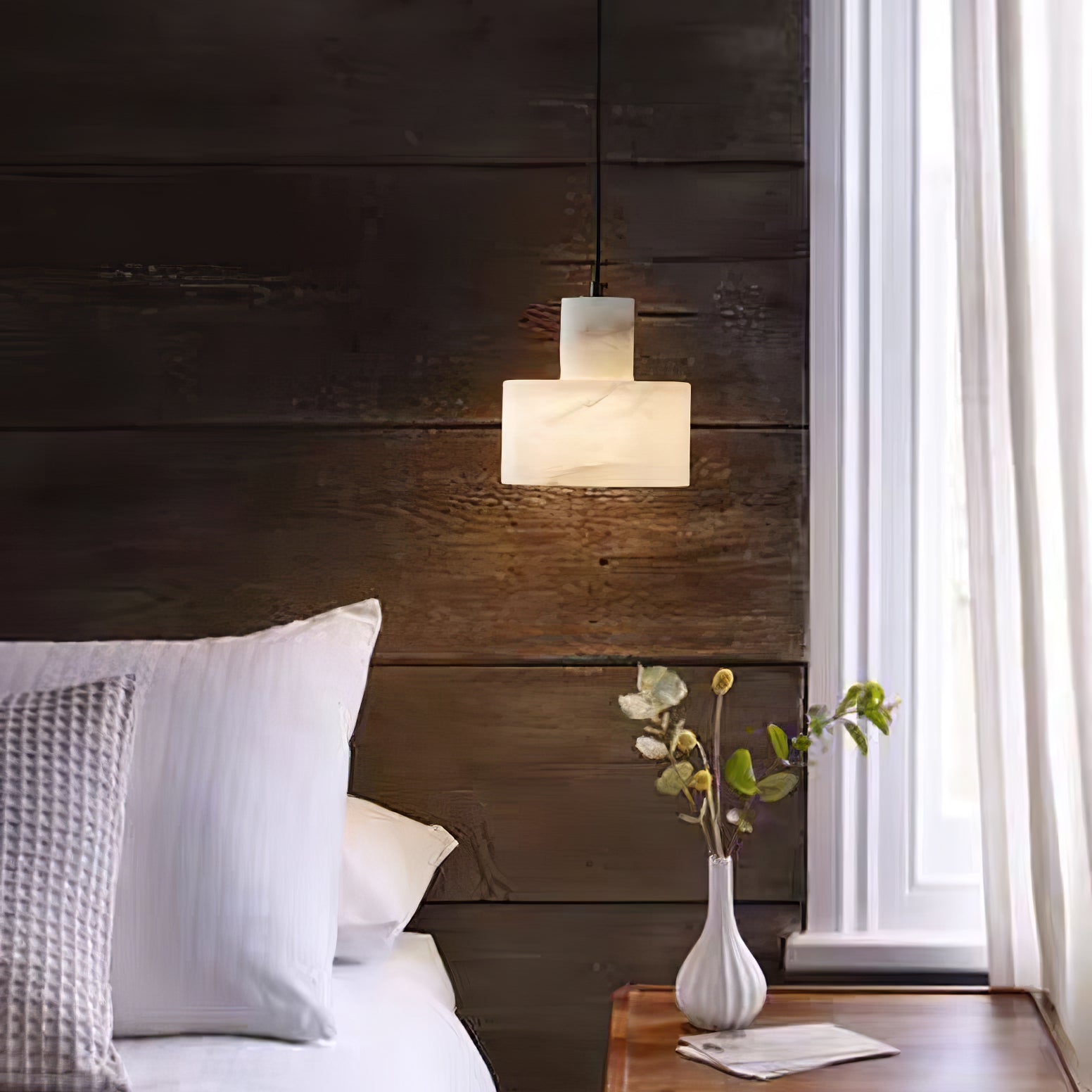 Alabaster Pendant Lgiht Dual Cylindrical - Neutralighting
