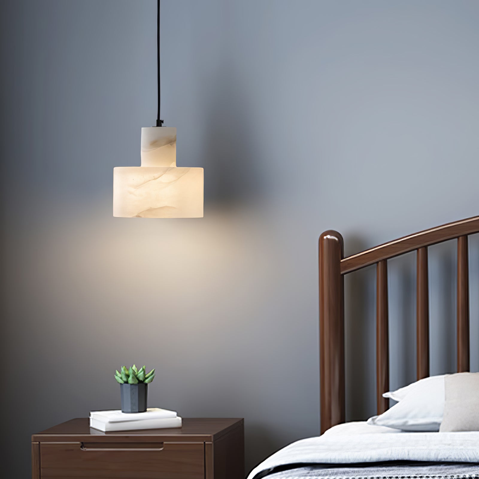 Alabaster Pendant Lgiht Dual Cylindrical - Neutralighting