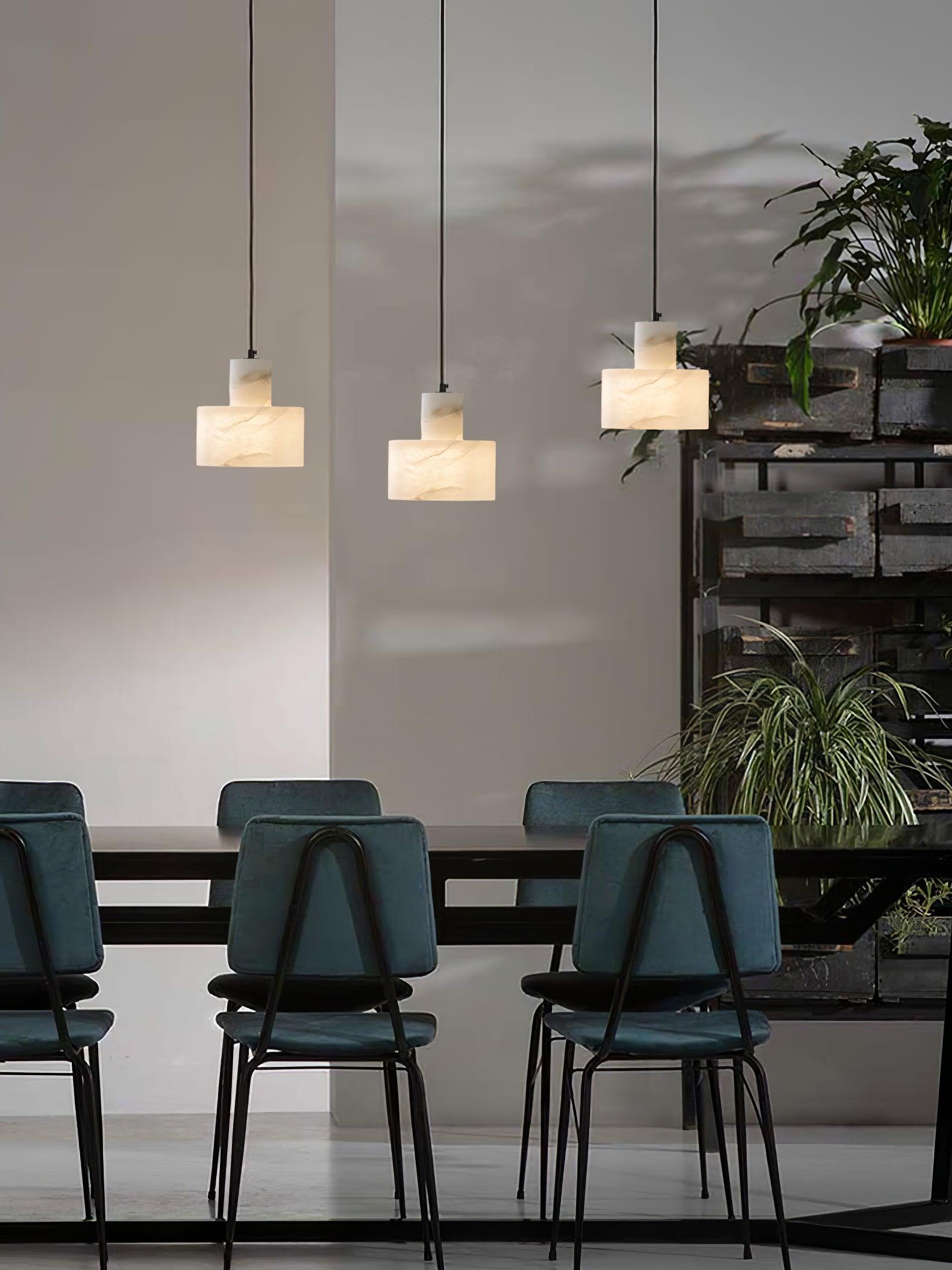 Alabaster Pendant Lgiht Dual Cylindrical - Neutralighting