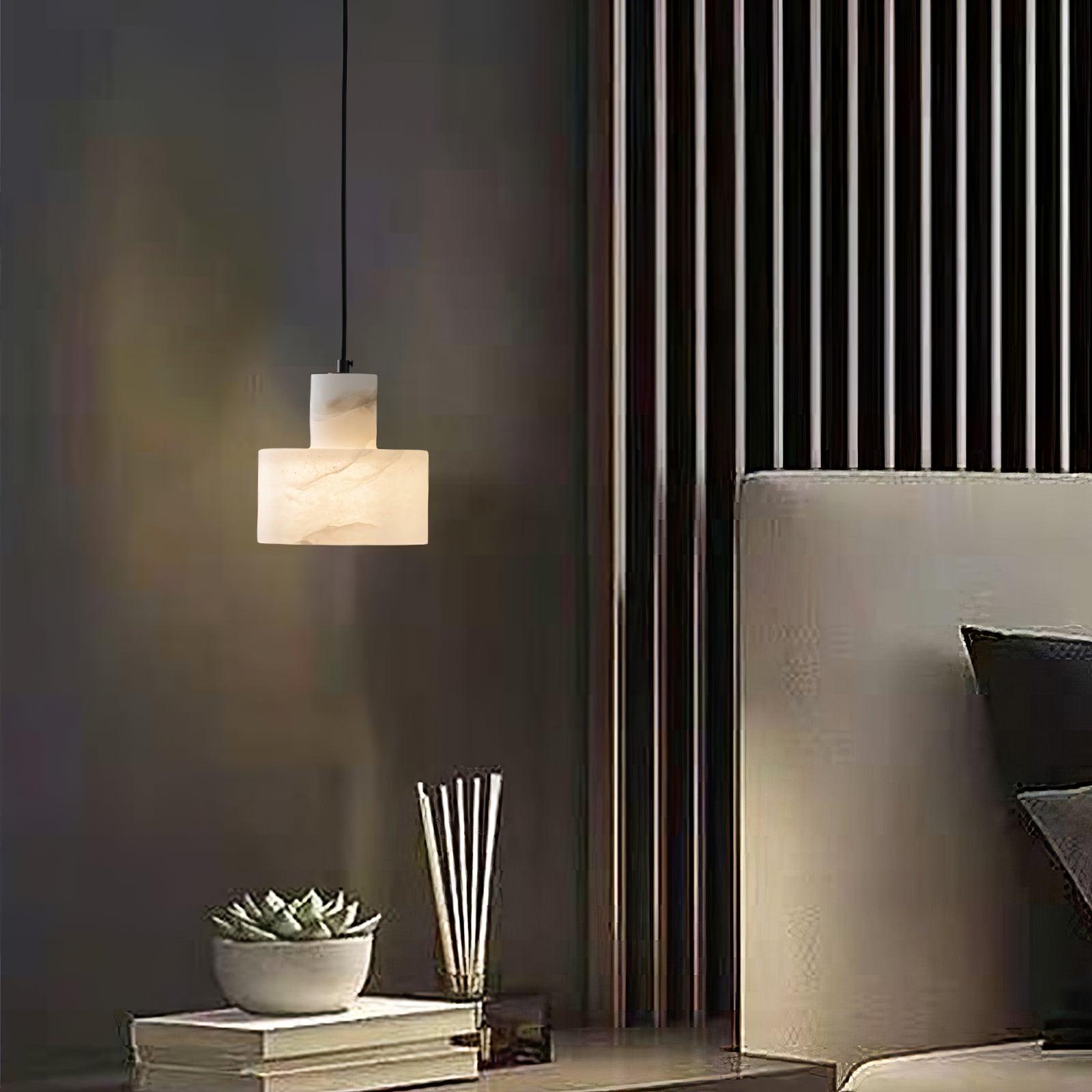 Alabaster Pendant Lgiht Dual Cylindrical - Neutralighting