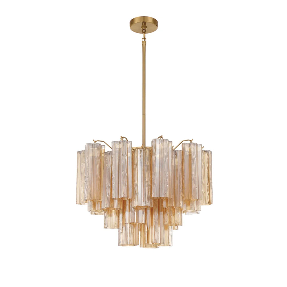 Lustra Murano Chandelier Glass Tube Layered Amber