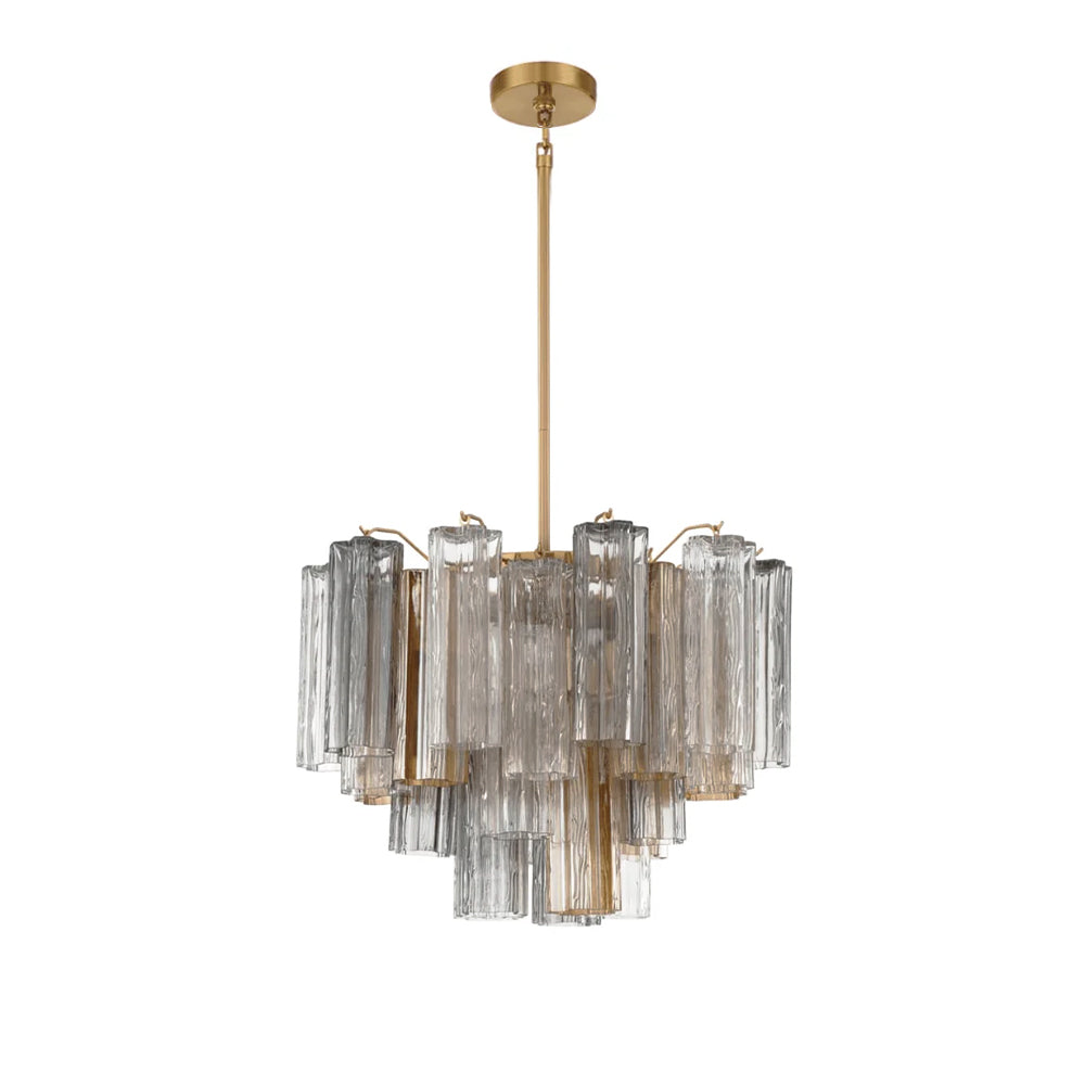 Lustra Murano Chandelier Glass Tube Layered Amber
