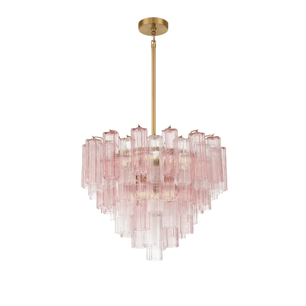 Lustra Murano Chandelier Glass Tube Layered Amber