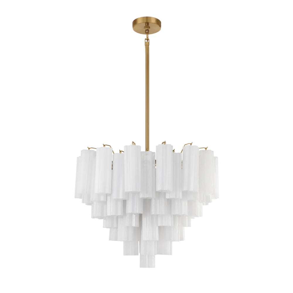 Lustra Murano Chandelier Glass Tube Layered Amber
