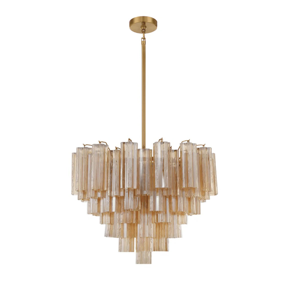 Lustra Murano Chandelier Glass Tube Layered Amber