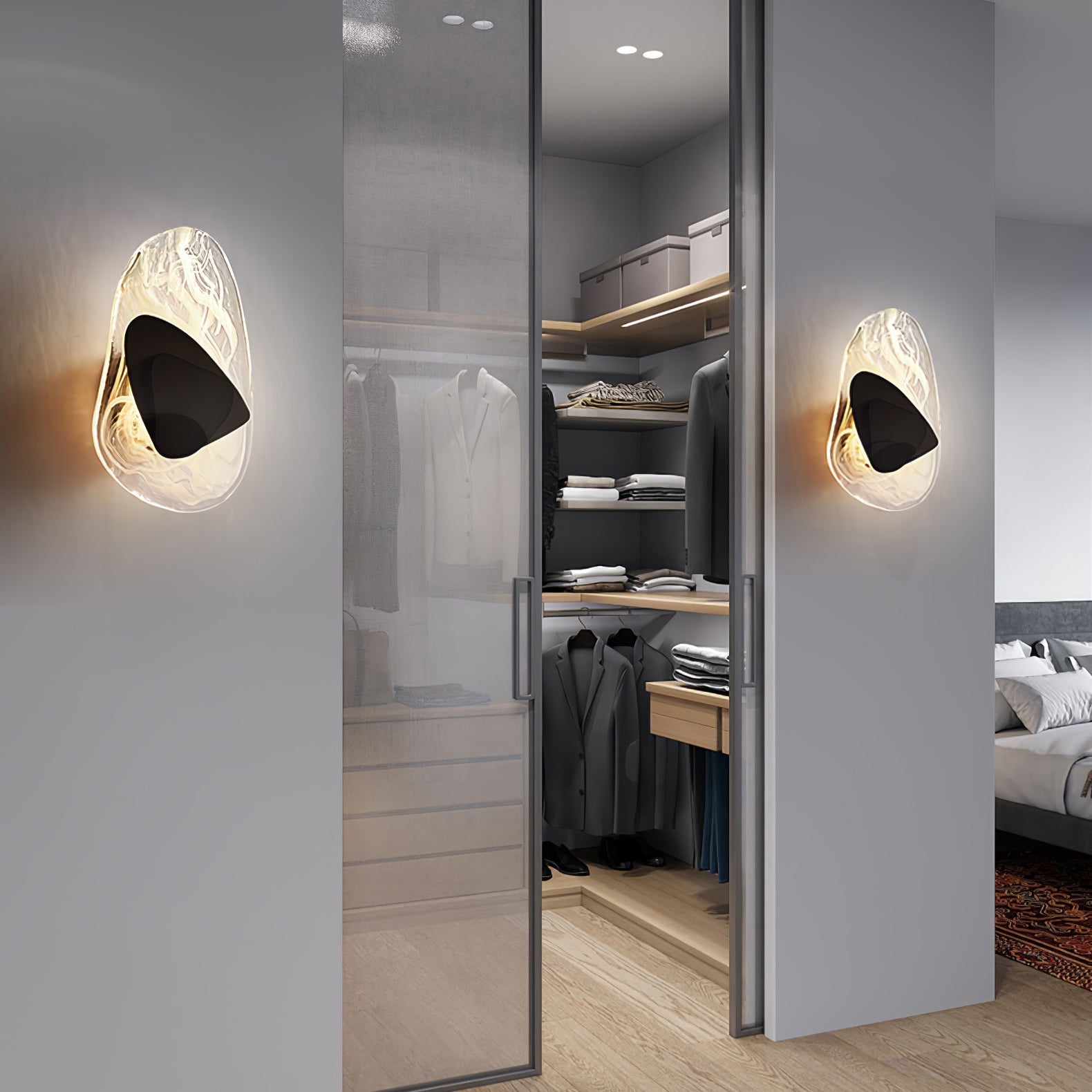 Beatrice Artistic Black Glass Wall Lamp - Neutralighting