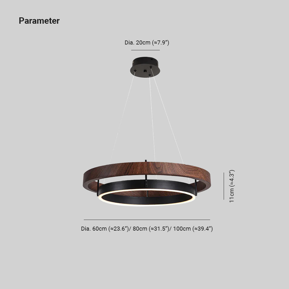 Acorn Ring Wood Chandelier - Neutralighting