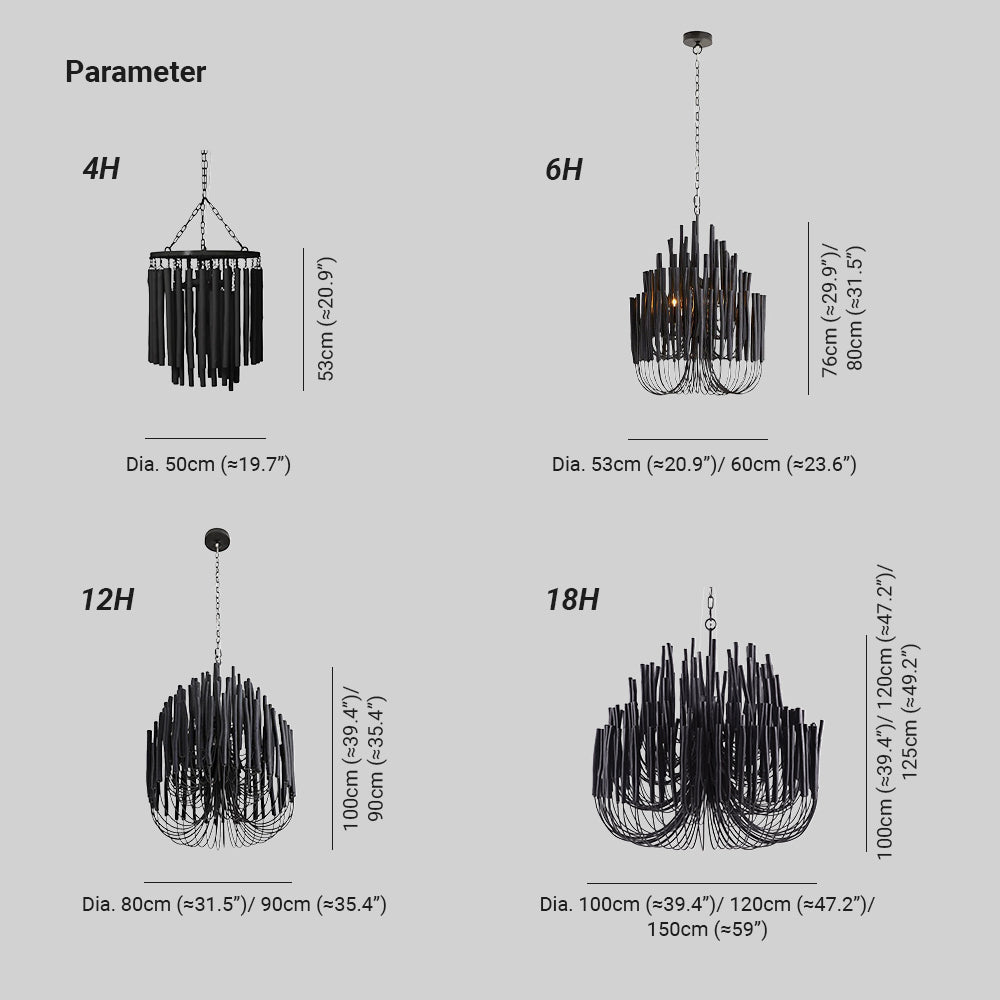 Drox Sculptural Chandeliers - Neutralighting