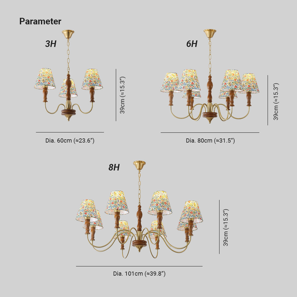 Cassian Chandelier Flower Fabric - Neutralighting