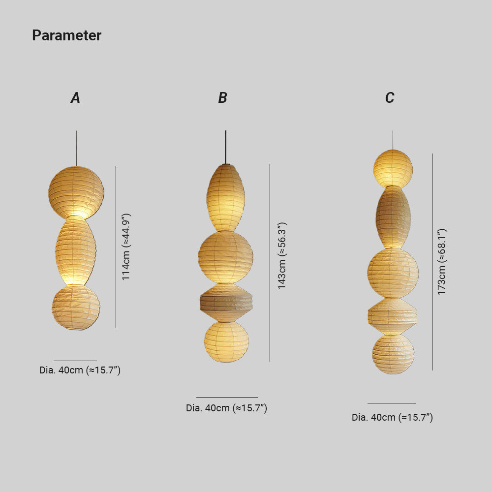 Nami Pendant Light Paper Lantern Wabi-sabi - Neutralighting