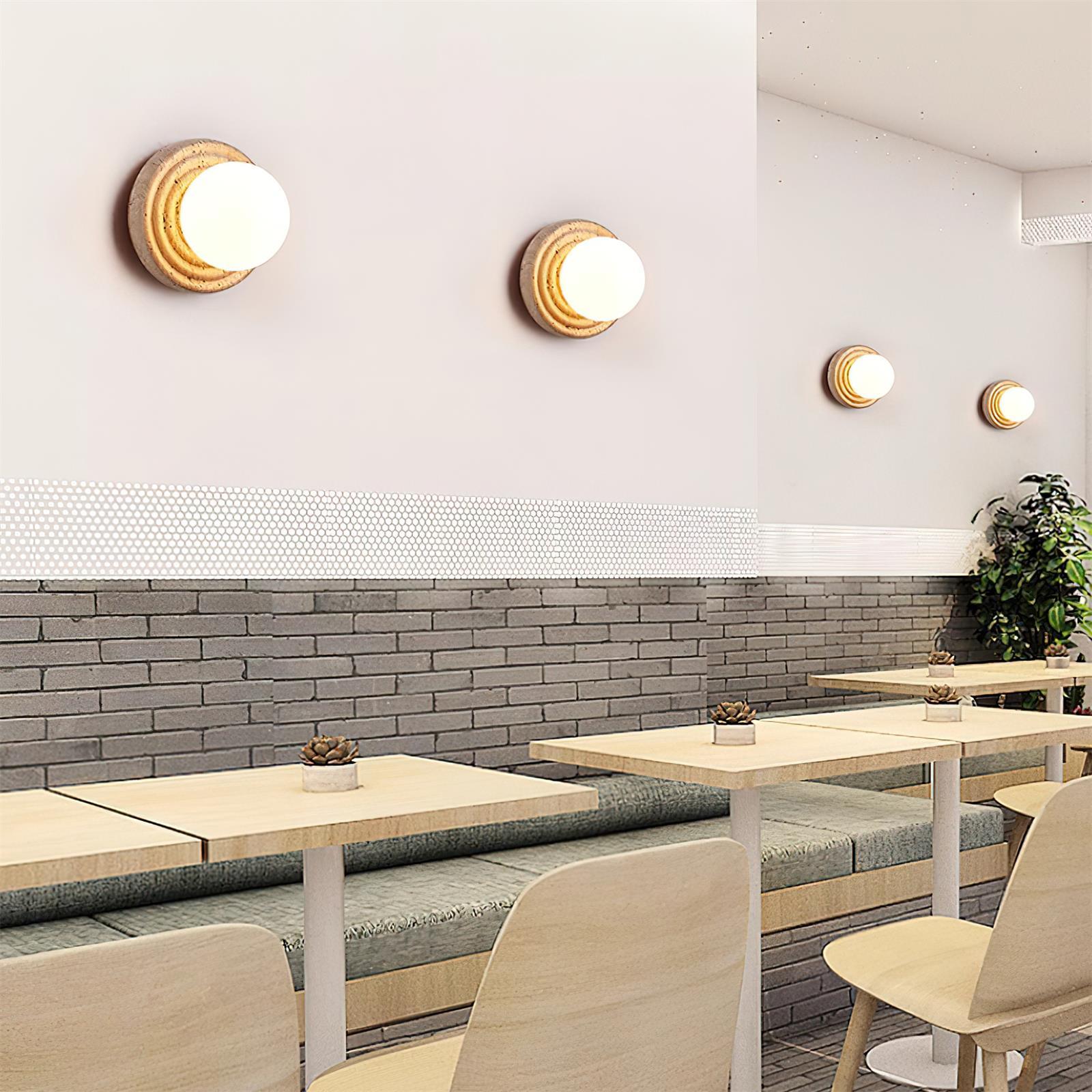 Dahlia Round Wall Lamp Travertine - Neutralighting