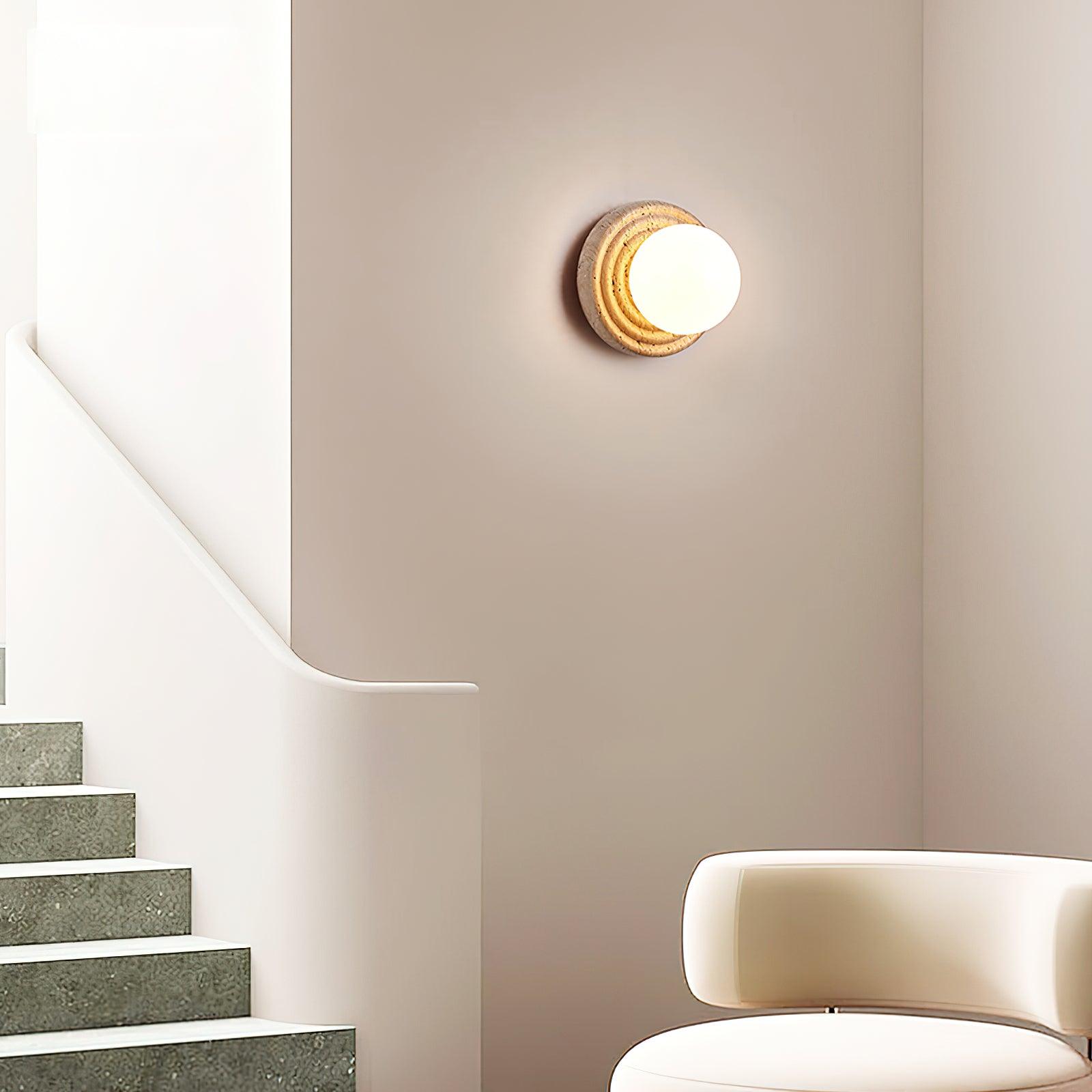 Dahlia Round Wall Lamp Travertine - Neutralighting