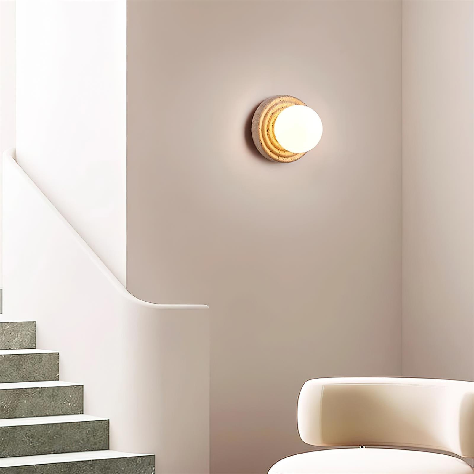 Dahlia Round Wall Lamp Travertine - Neutralighting