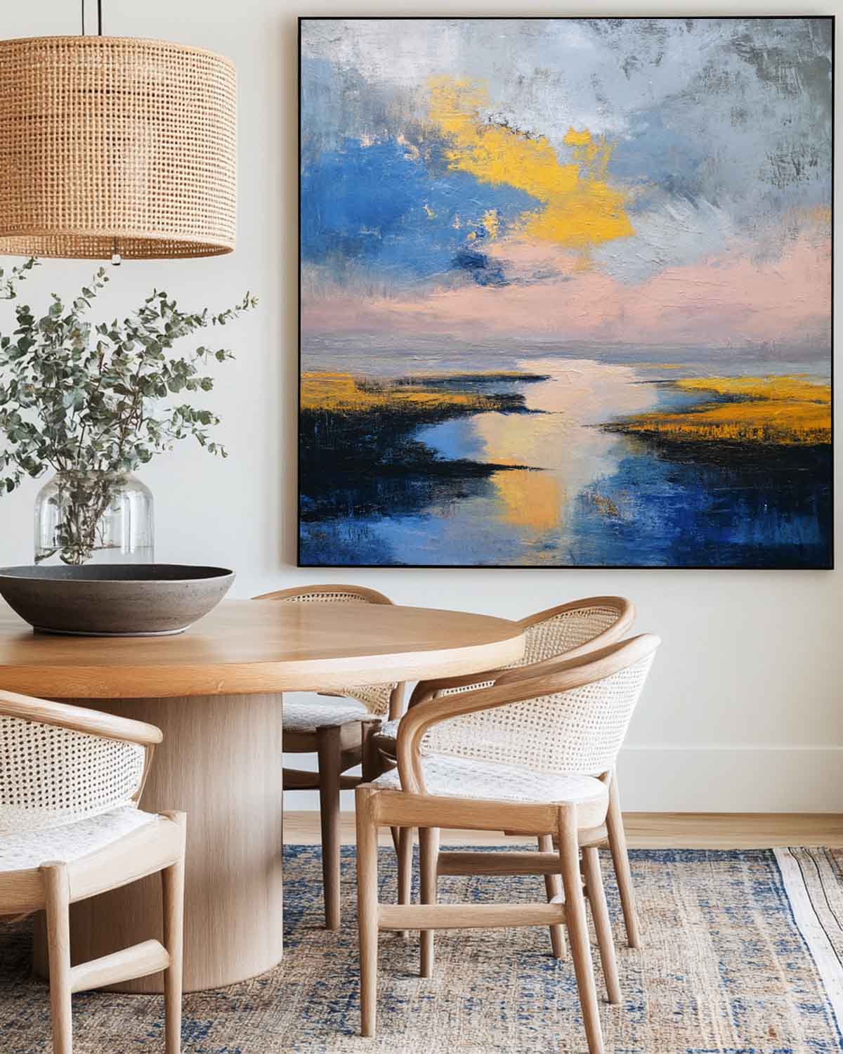 Abstract River Landscape Oil Painting