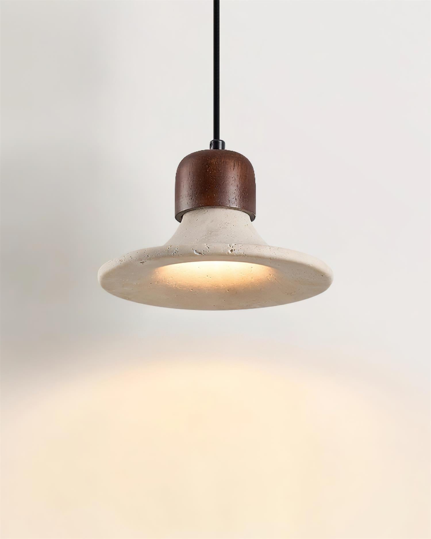 Ritta Pendant Light Trumpet Shape Travertine - Neutralighting