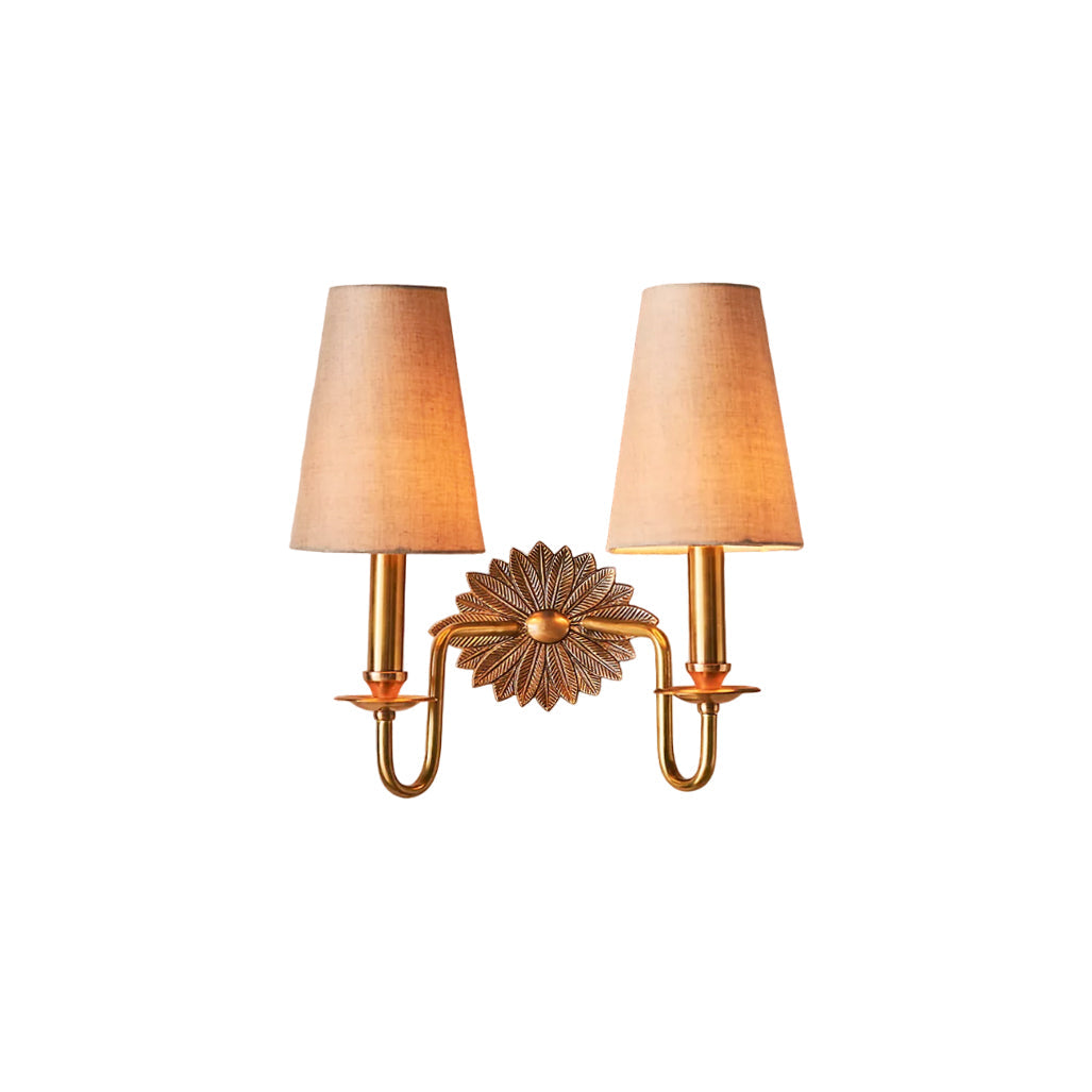 Violet Indoor Wall Lamp Floral Backplate Fabric - Neutralighting