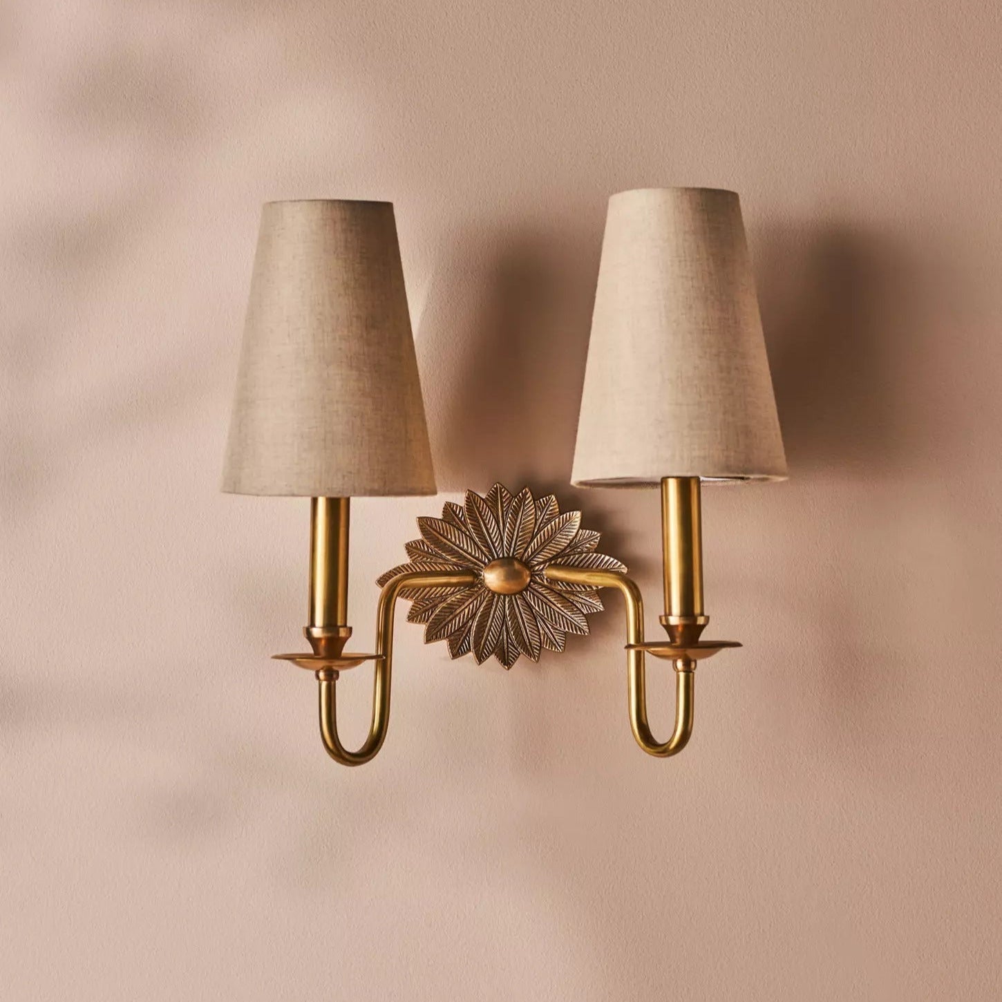 Violet Indoor Wall Lamp Floral Backplate Fabric - Neutralighting