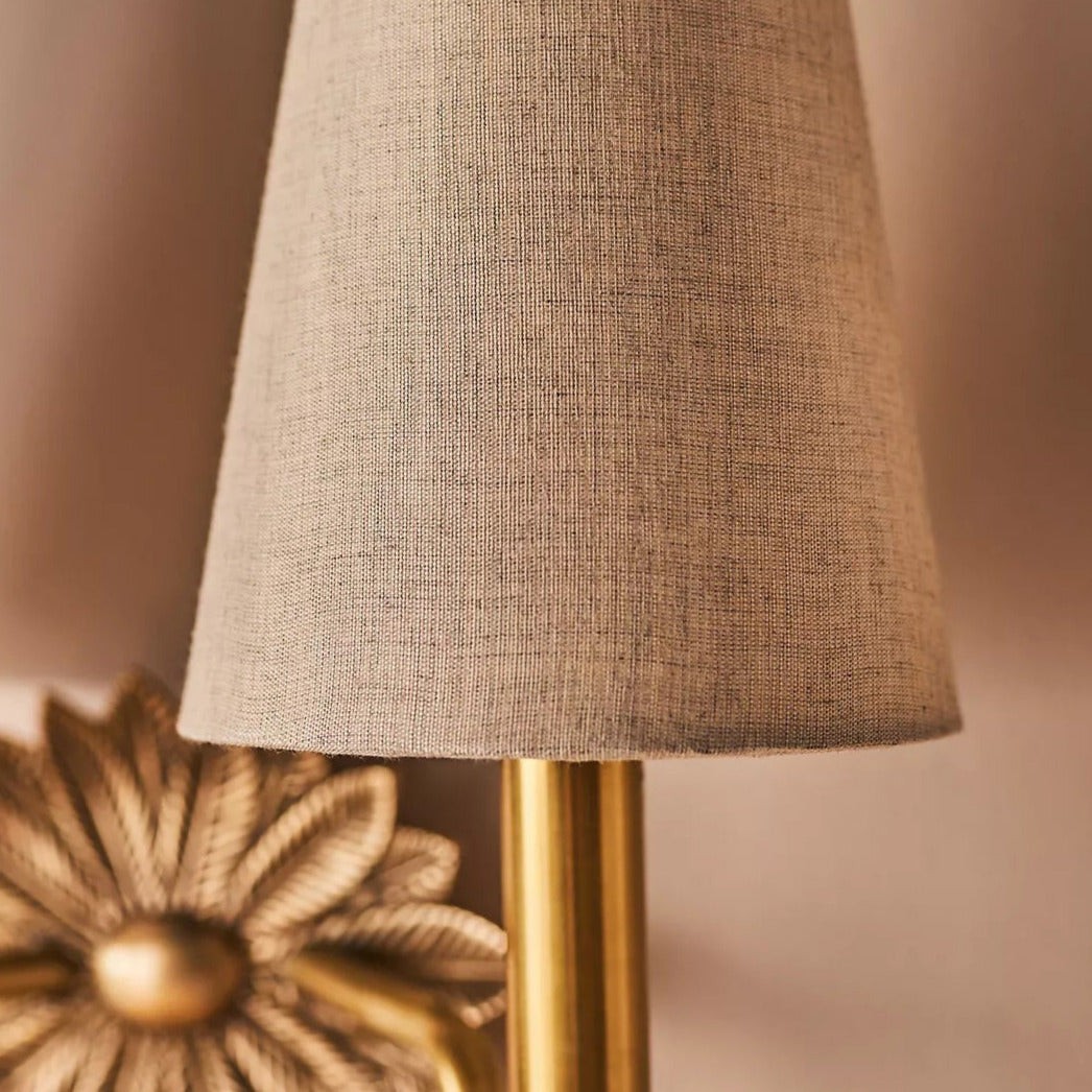 Violet Indoor Wall Lamp Floral Backplate Fabric - Neutralighting