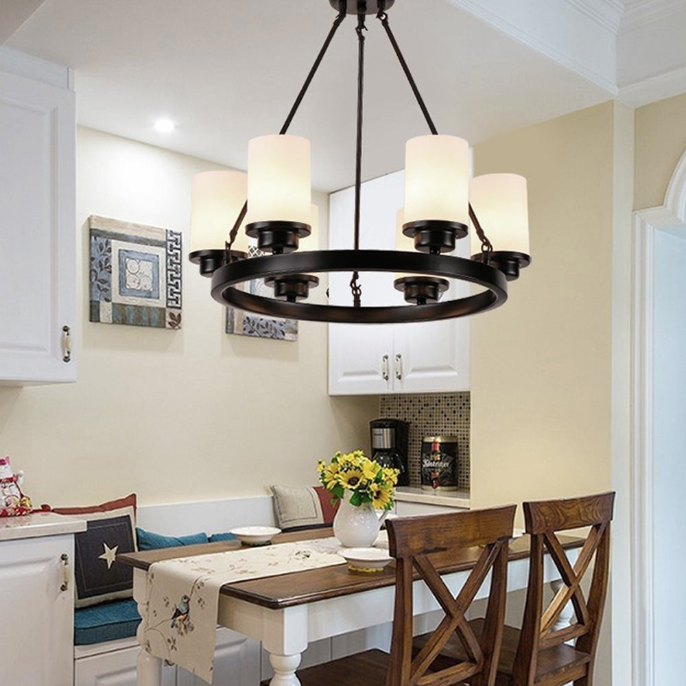 Silva Retro Black Metal/Glass Chandelier for Living Room - Neutralighting