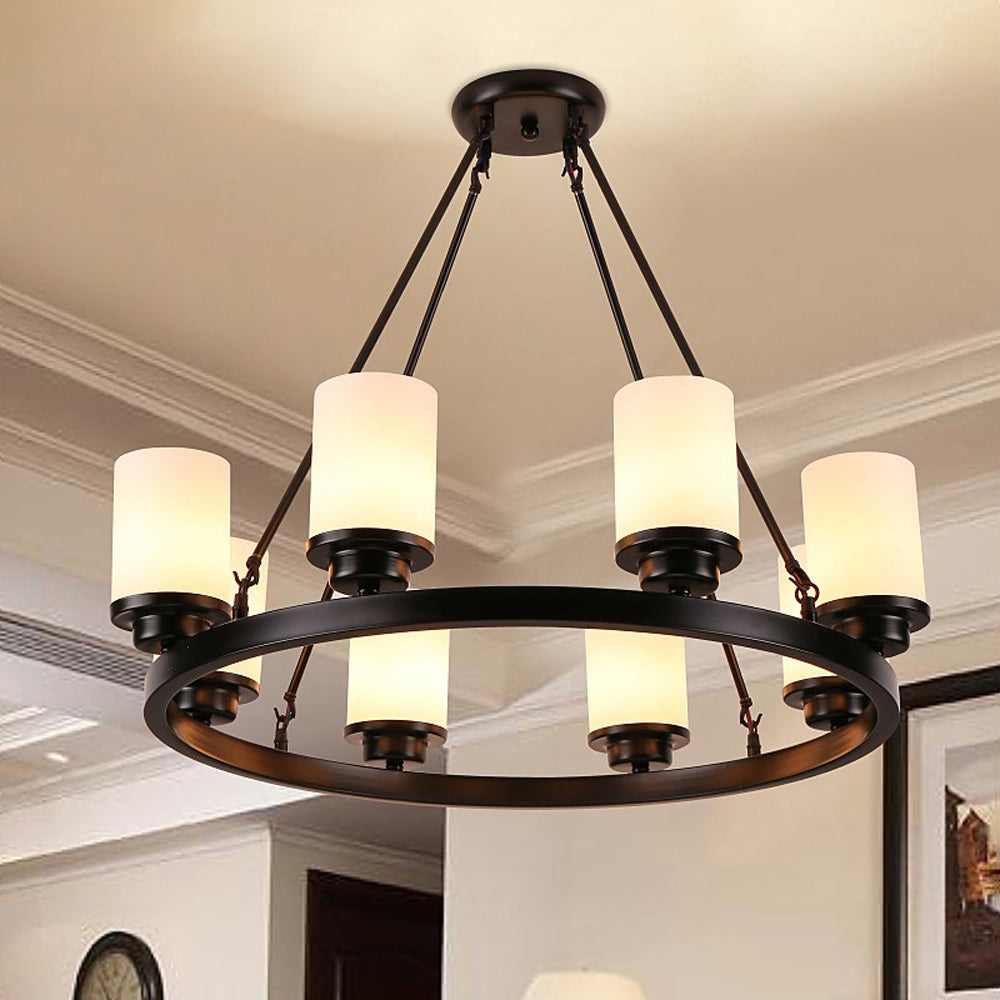 Silva Retro Black Metal/Glass Chandelier for Living Room - Neutralighting