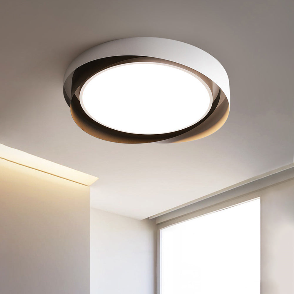 Arisha Modern Geometric Metal/Acrylic Flush Mount Ceiling Light, White/Gold - Neutralighting
