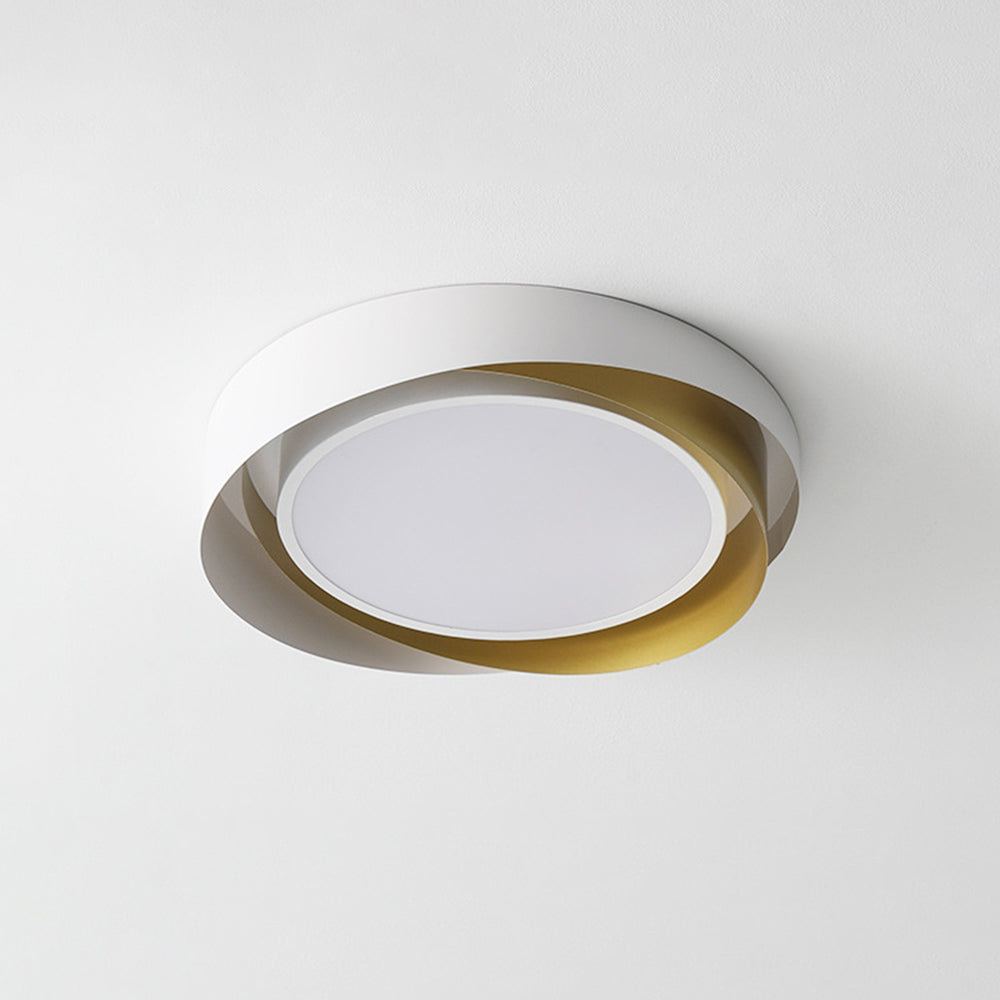 Arisha Modern Geometric Metal/Acrylic Flush Mount Ceiling Light, White/Gold - Neutralighting