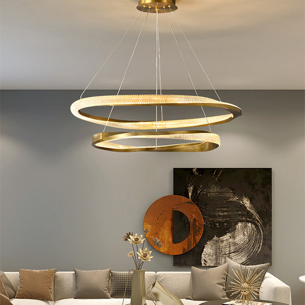 Arisha Minimalist Ring Spiral Shape Pendant Light,Gold - Neutralighting