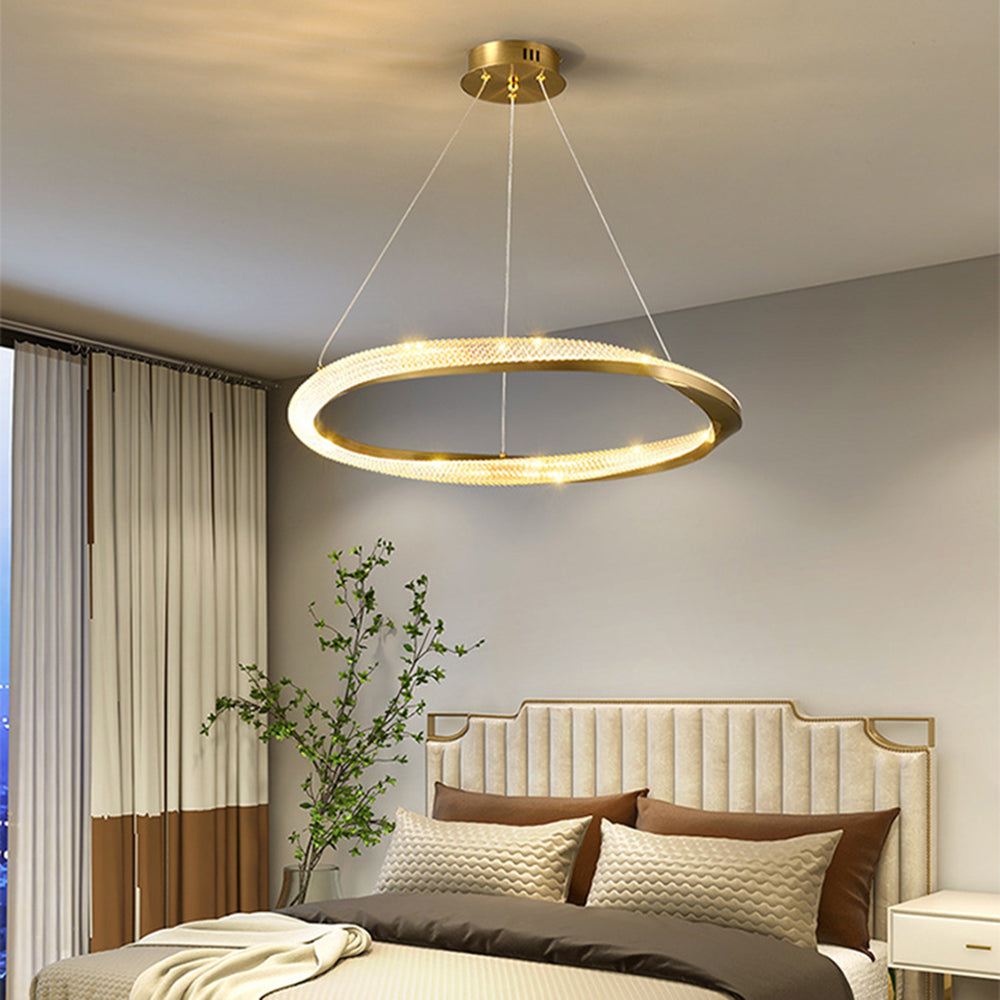 Arisha Minimalist Ring Spiral Shape Pendant Light,Gold - Neutralighting