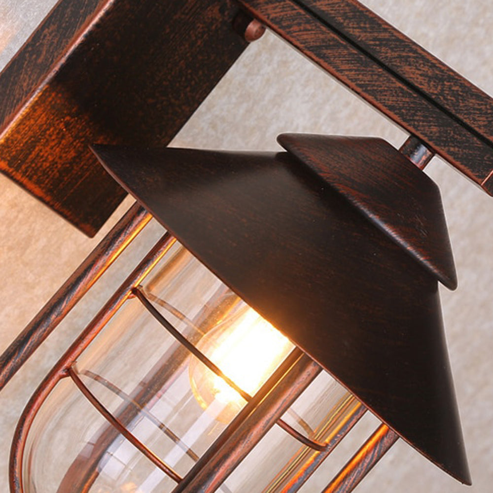 Ray Vintage Lantern Shaped Metal Outdoor Wall Lamp, Black - Neutralighting