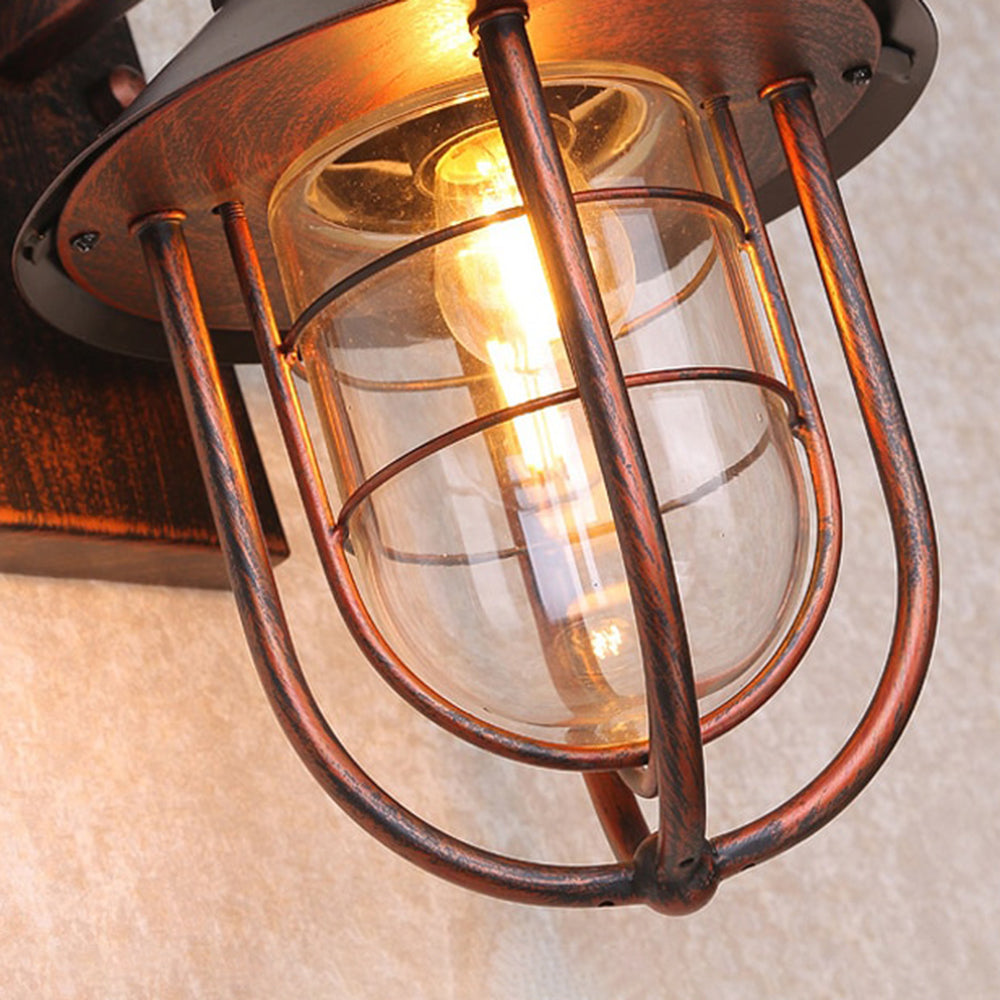 Ray Vintage Lantern Shaped Metal Outdoor Wall Lamp, Black - Neutralighting