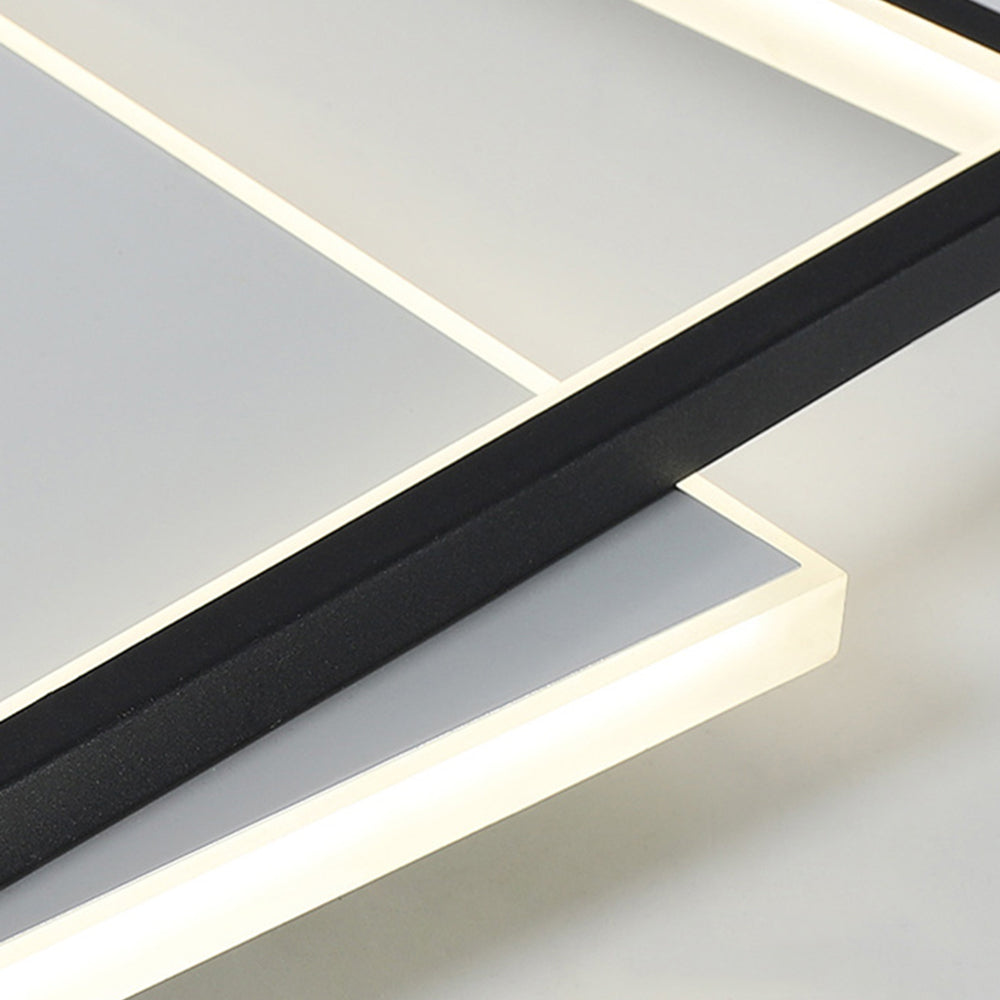 Arisha Modern Square/ Round Flush Mount Ceiling Light, Black with White - Neutralighting