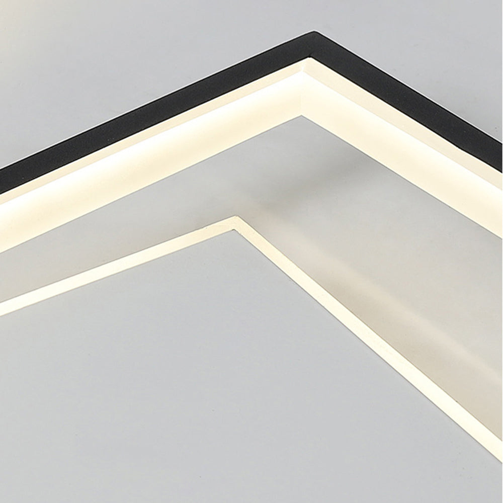 Arisha Modern Square/ Round Flush Mount Ceiling Light, Black with White - Neutralighting
