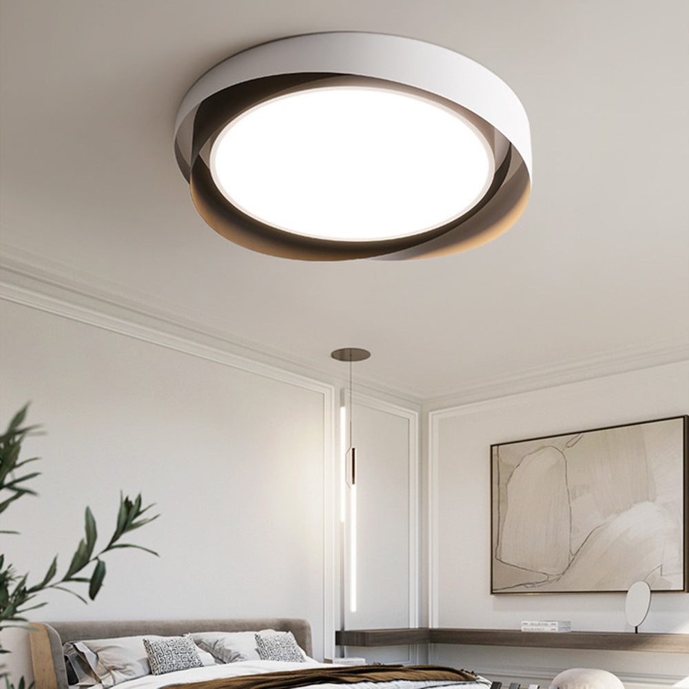 Arisha Modern Geometric Metal/Acrylic Flush Mount Ceiling Light, White/Gold - Neutralighting