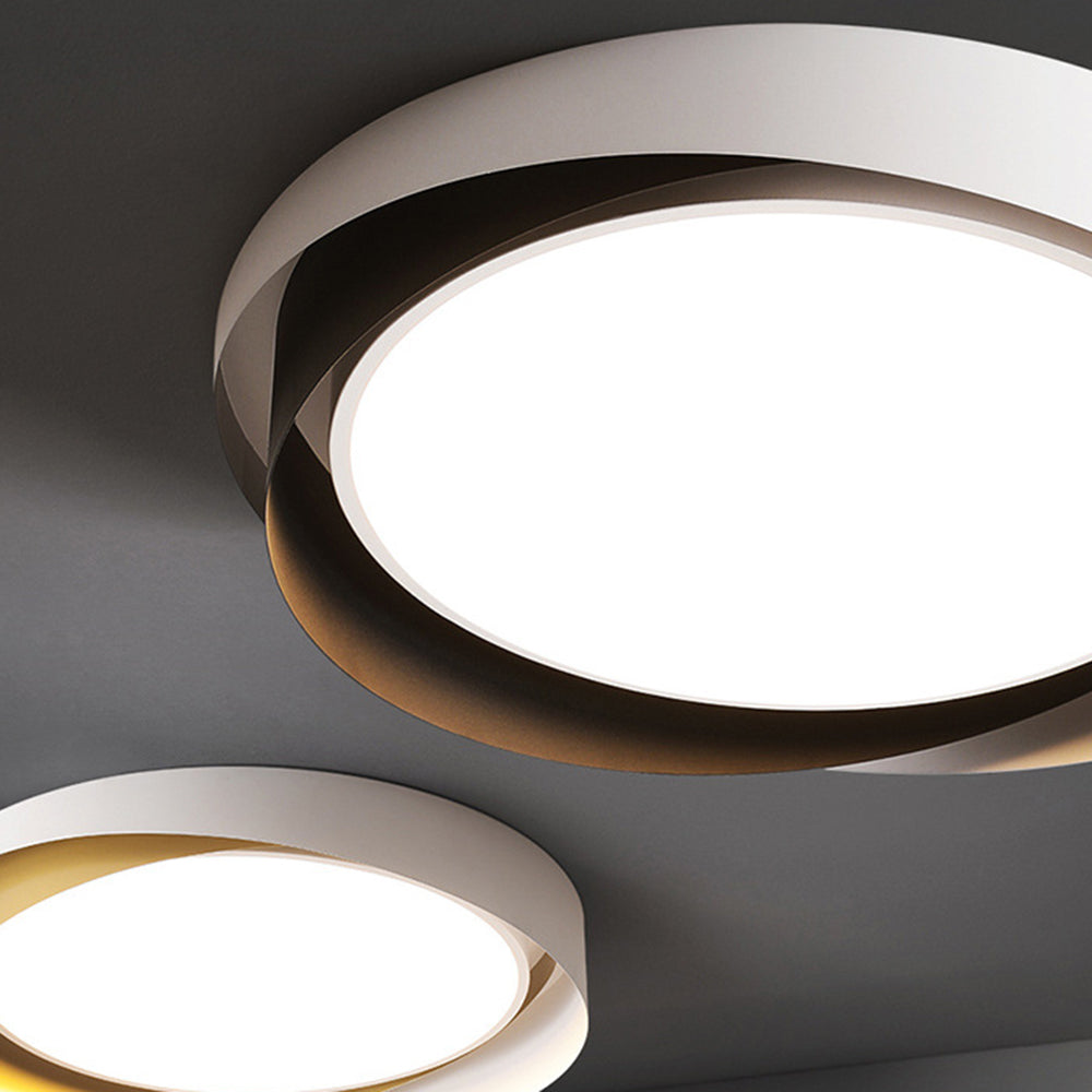 Arisha Modern Geometric Metal/Acrylic Flush Mount Ceiling Light, White/Gold - Neutralighting