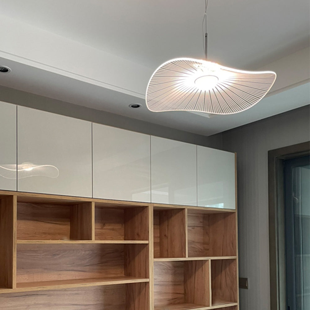 Arisha Designer Lotus Leaf Shaped Metal Pendant Light,White - Neutralighting