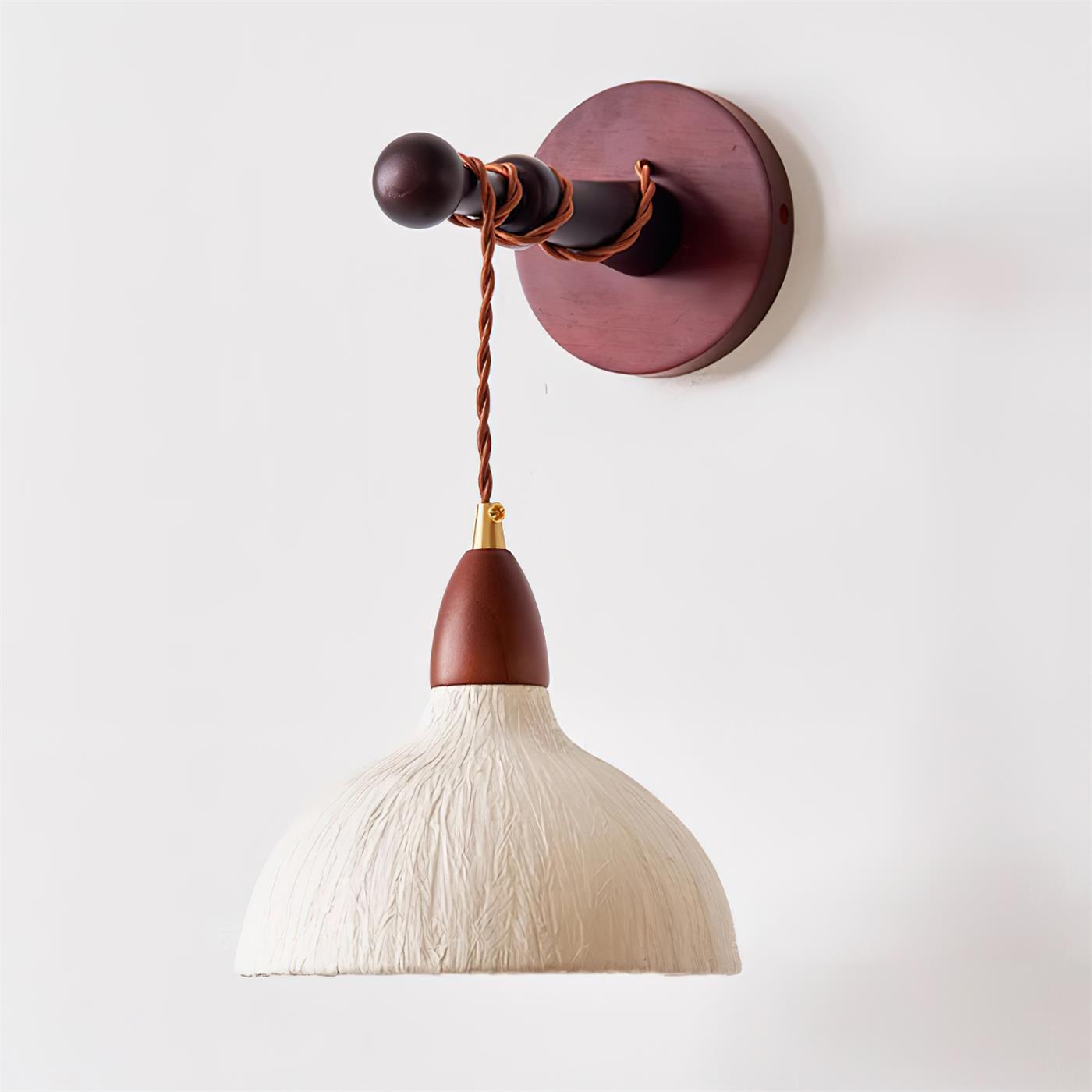 Wall Lamp Rice Paper Shade Wood Arm - Neutralighting