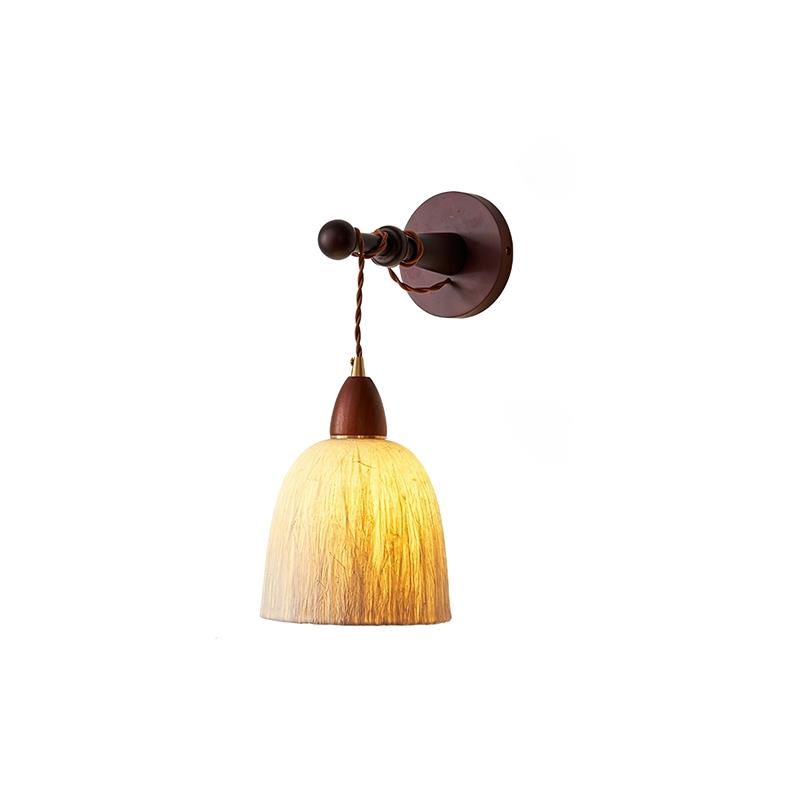 Wall Lamp Rice Paper Shade Wood Arm - Neutralighting