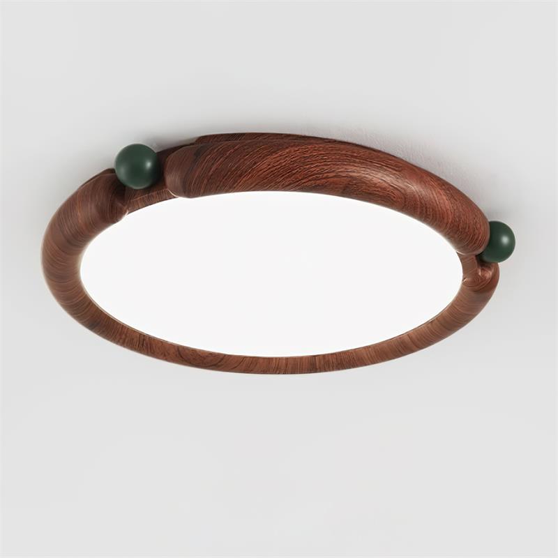 Ceiling Light Round Panel Walnut A/B Model - Neutralighting