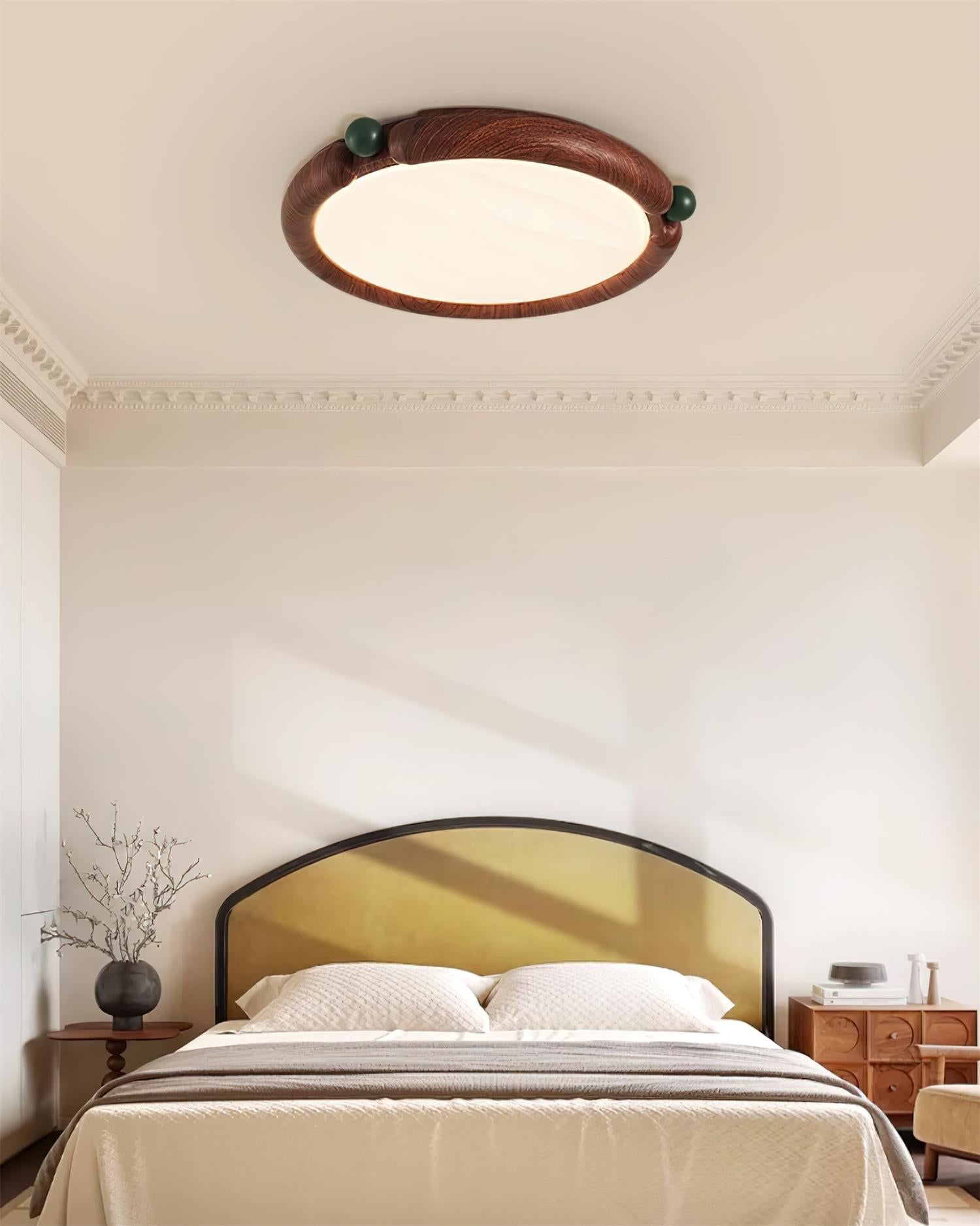 Ceiling Light Round Panel Walnut A/B Model - Neutralighting